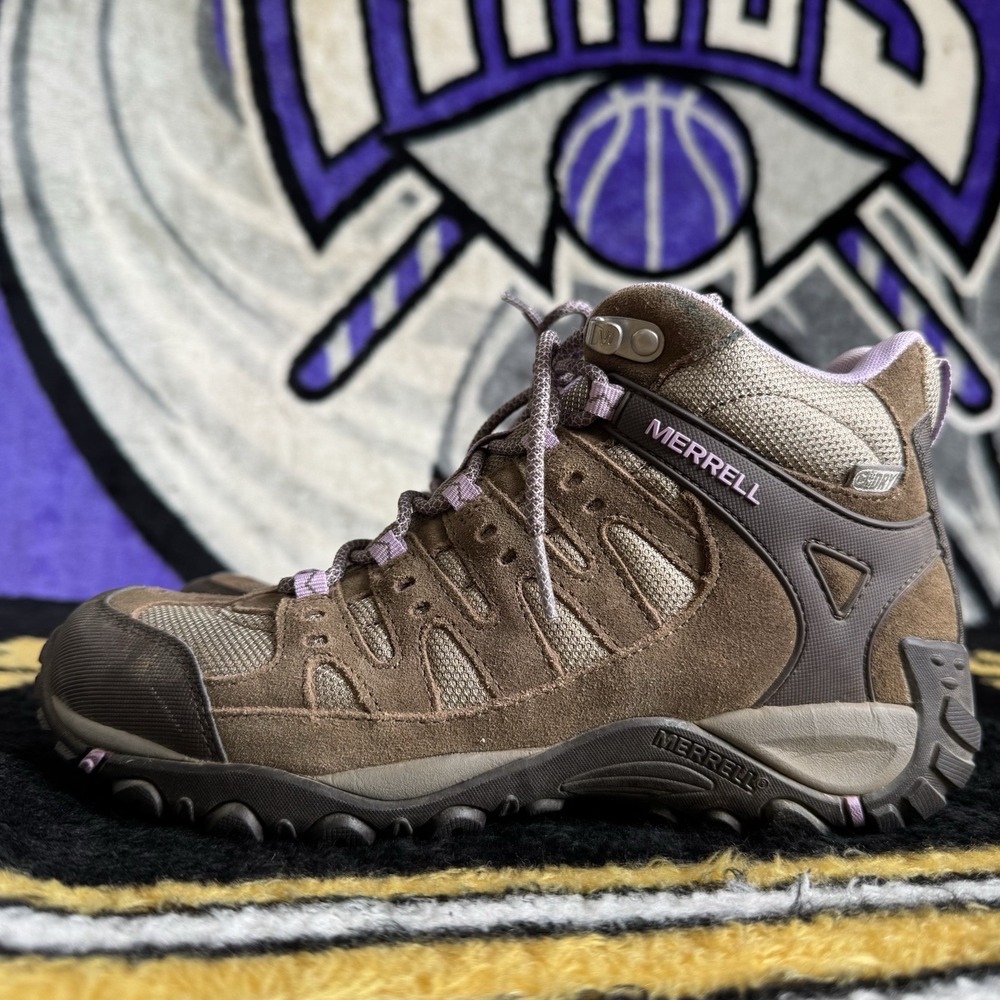 Size 8 - Merrell Accentor Mid Stone & Orchid Purple J321085C Hiking Boots Women
